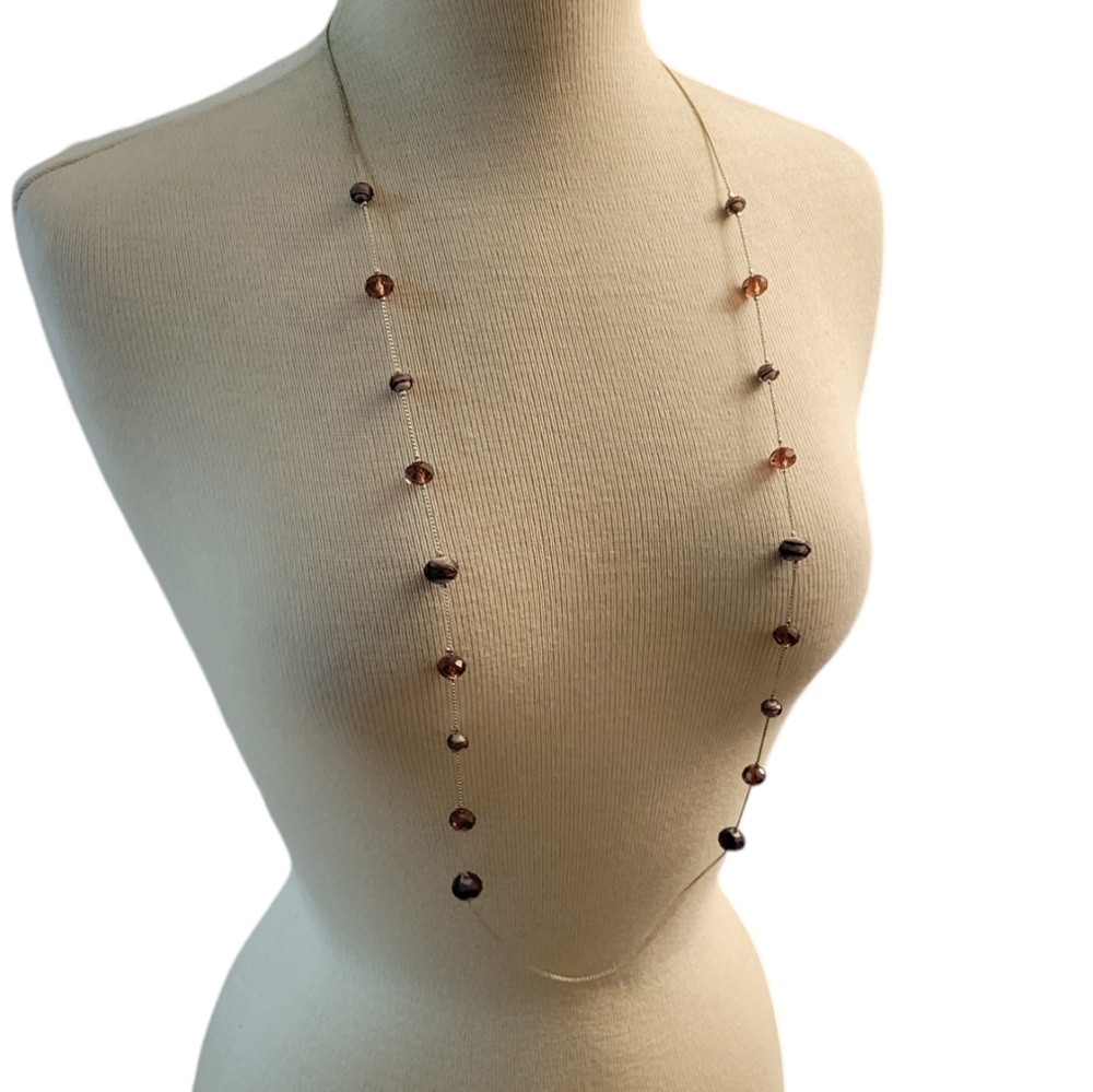 Silvertone Chain Floating Bead Necklace